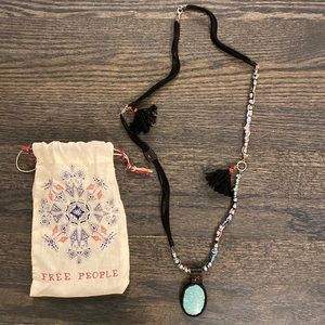 Free People Necklace - leather and turquoise NWOT